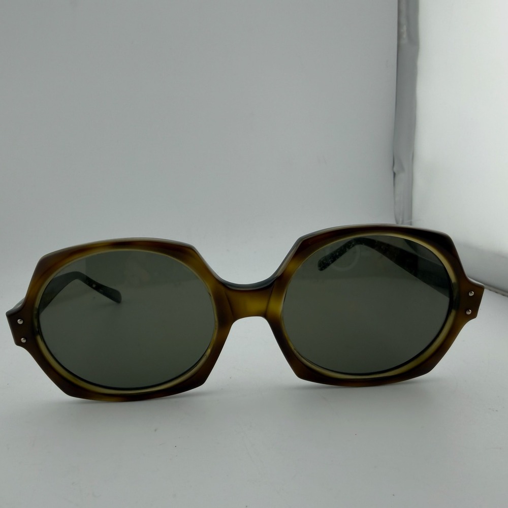 American Optical Womens Brown Tortoise Hex-O Oversized Geometric Sunglasses